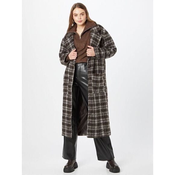 COTTON ON Long Oversized Plaid Coat Size L (AS IS) - Picture 15 of 16